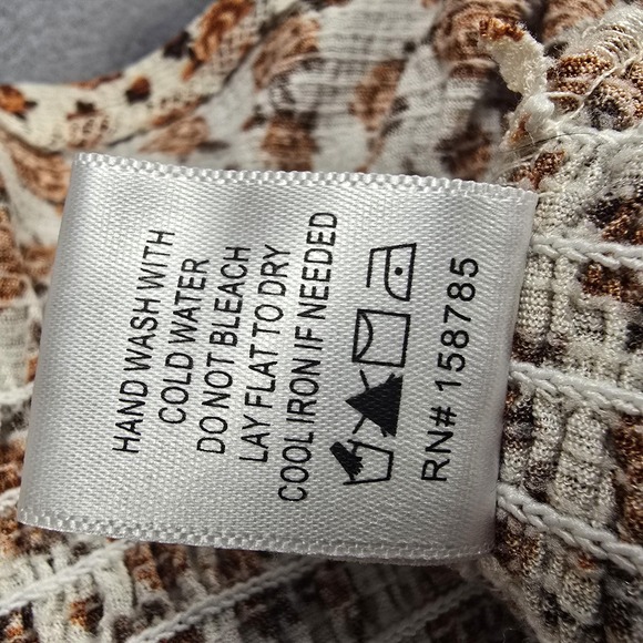 Pie In The Sky Crop Top‎ Shirt Womens XL Floral Smocked Off Shoulder Ruffle Boho - Picture 8 of 9